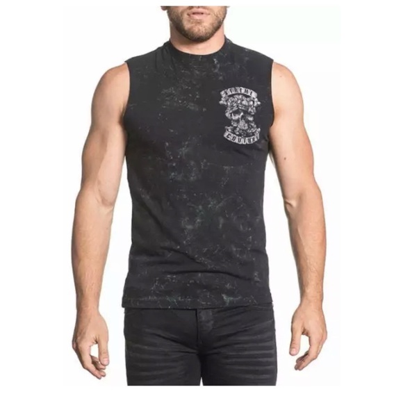 Xtreme Couture Men's T-shirt DON'T TREAD MUSCLE TEE Sleeveless Black - Picture 2 of 8